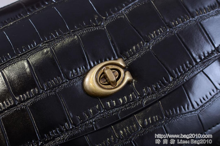 COACH蔻馳 鱷魚紋 限量Parker包 18秋季新款 31637 紋鏈條款旋鈕包  Chz1602